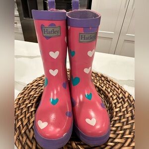Hatley Pink Rain Boots with Heart Design